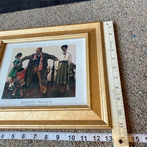VTG Painting Frame Daddy’s Pocket Frederick Douglass American Social Reformer - Picture 2 of 9